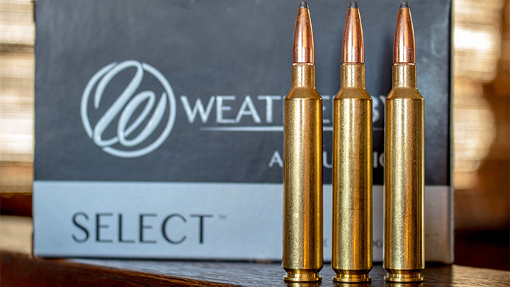 6.5 Weatherby RPM Select Ammunition in front of Ammo Box