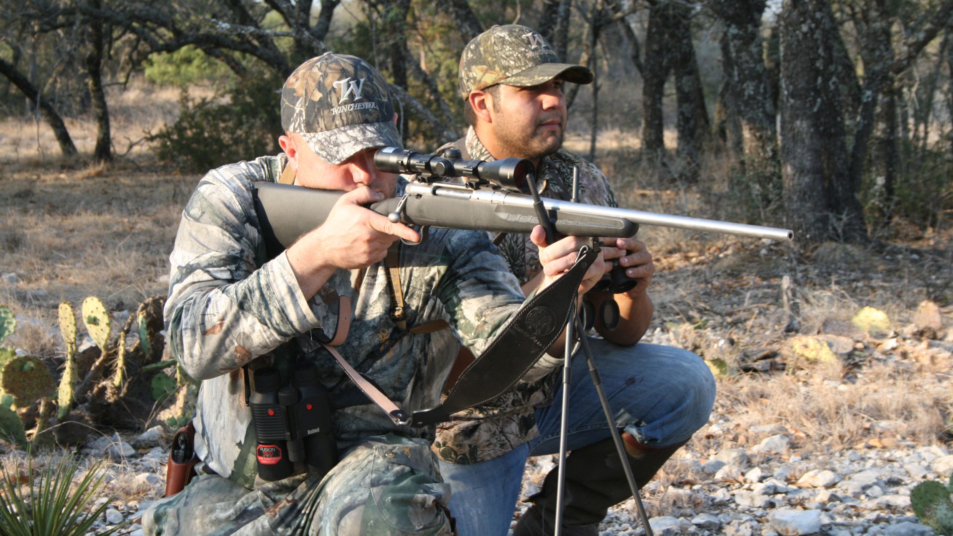 Hunter with guide