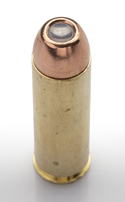 Hornady backcountry bullet ammunition cartridge top-down angle view brass