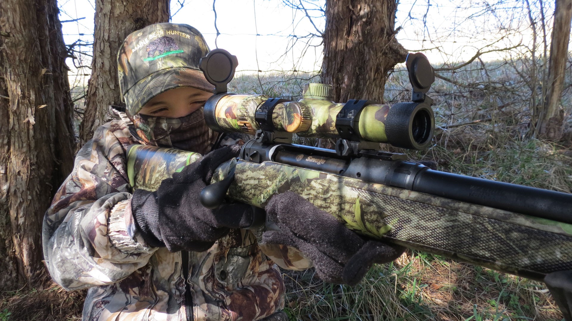 Aiming down a scoped turkey gun