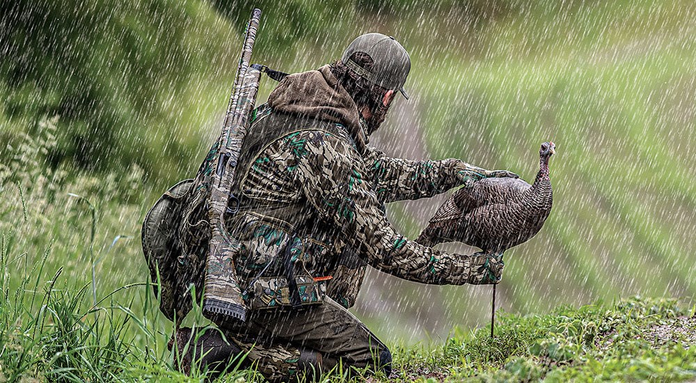 Turkey Hunter Setting Decoy