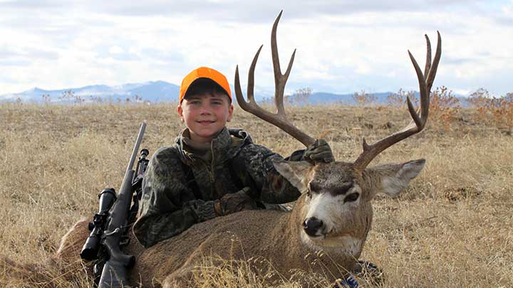 Young Hunter with a Public-Land Mule Deer Buck