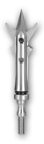 SEVR two-blade mechanical expandable broadhead closed, on a white background.