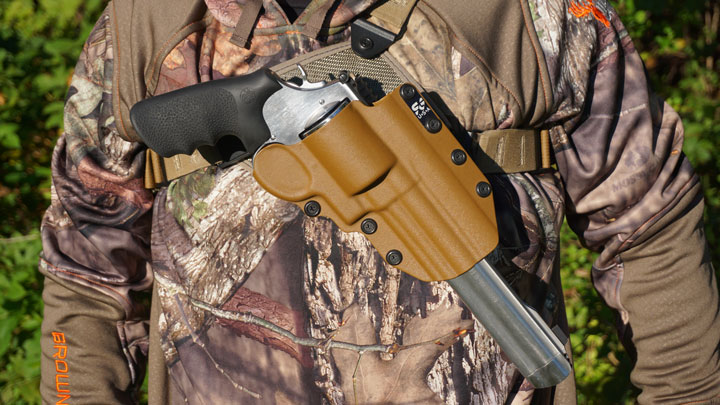 S&W 500 in holster with camo