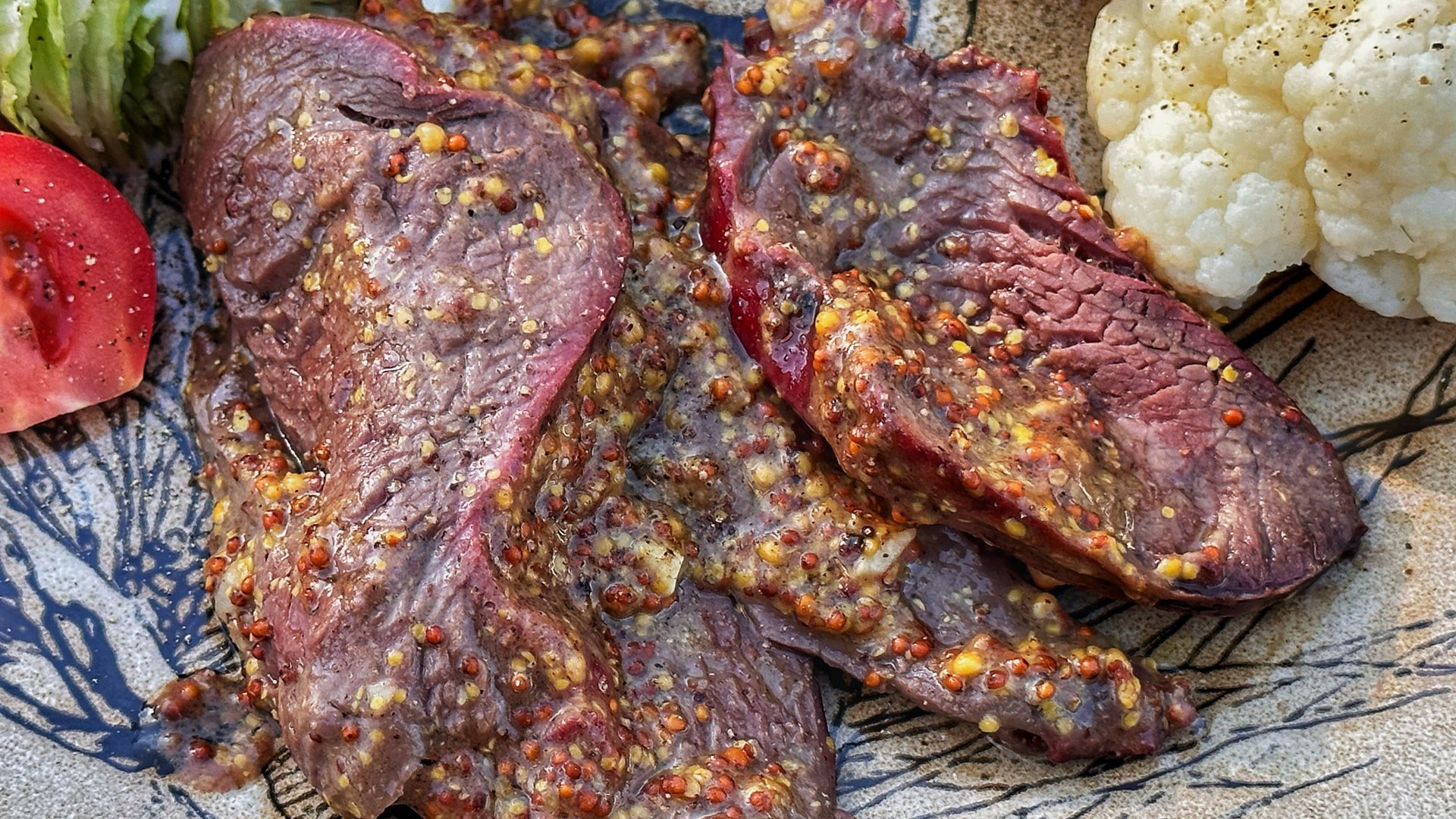 Close up of finished and plated venison