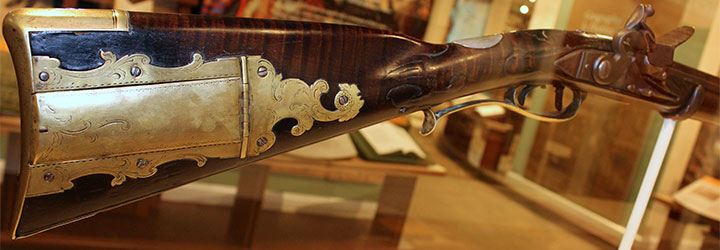 David Crockett&#x27;s .48-caliber flintlock, located at the Museum of East Tennessee History in Knoxville.