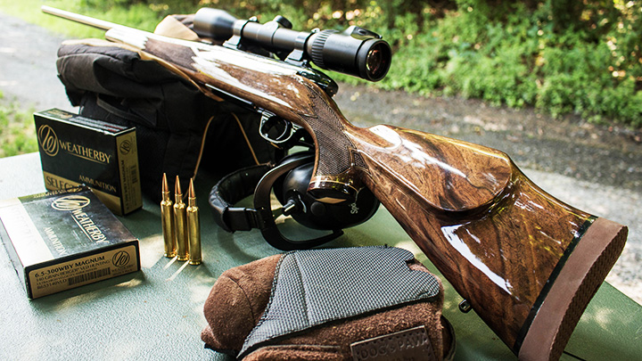 Weatherby Mark V Deluxe on Shooting Bench
