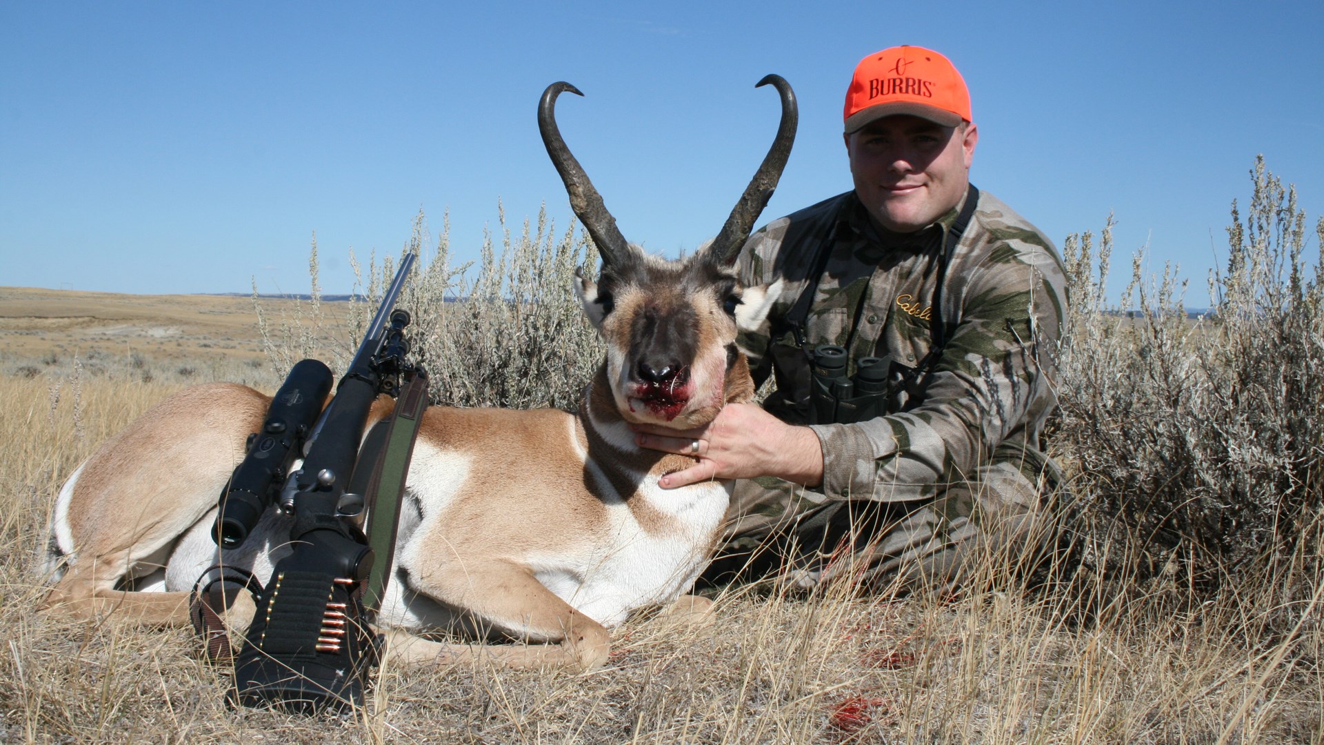 Hunter with goat
