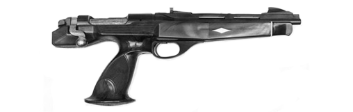 The XP-100 Long Range Pistol had a 10.5-inch barrel with a ventilated rib and a "sharkfin" front sight.