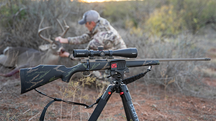 Weatherby Vanguard High Country Rifle on BOG DeathGrip Tripod
