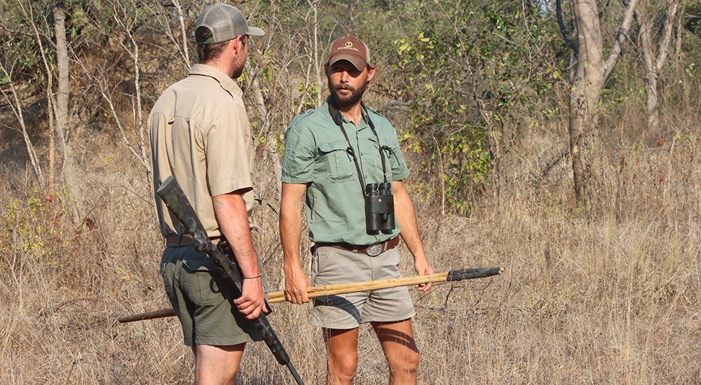 Hunters in Mozambique with Homemade Shooting Sticks