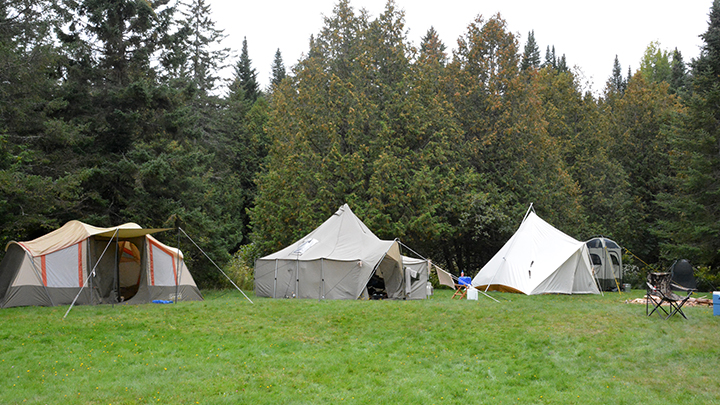 Various tents at hunting camp