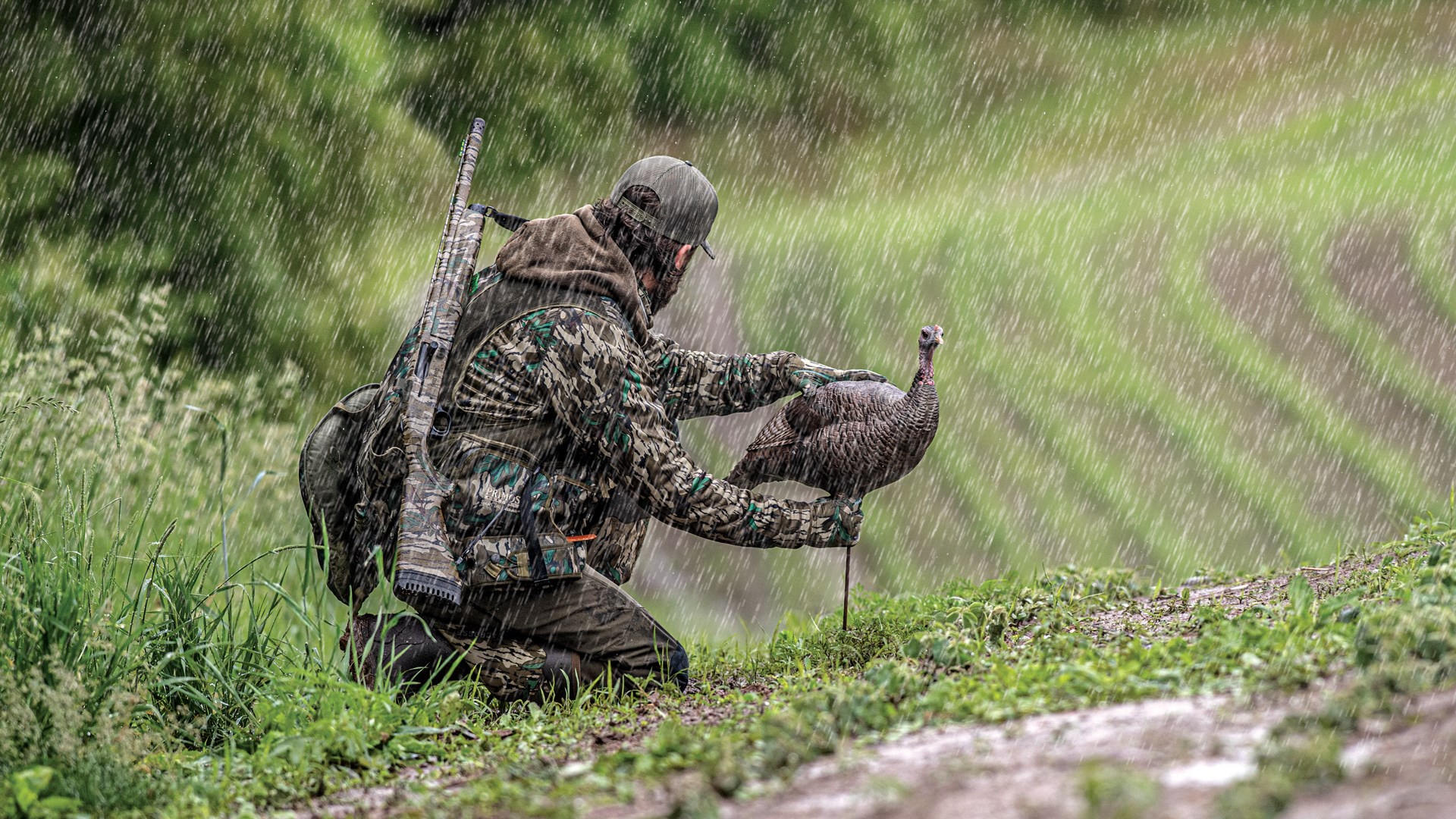 Setting a deke in the rain