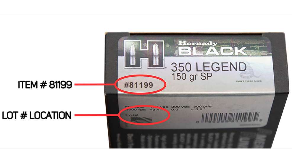 Hornady Issues Recalllede
