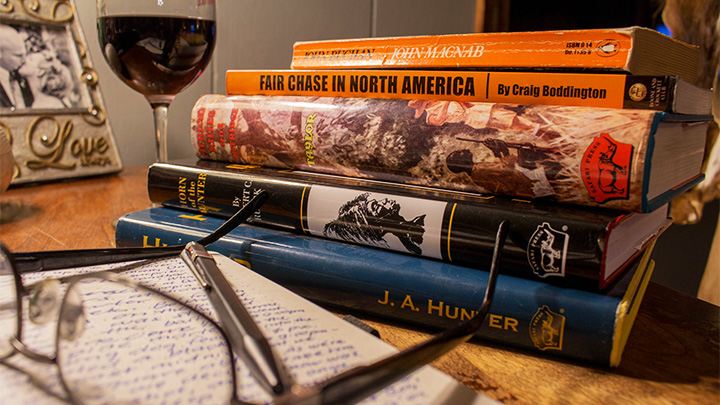 Hunting Books and Hunting Journal on Desk