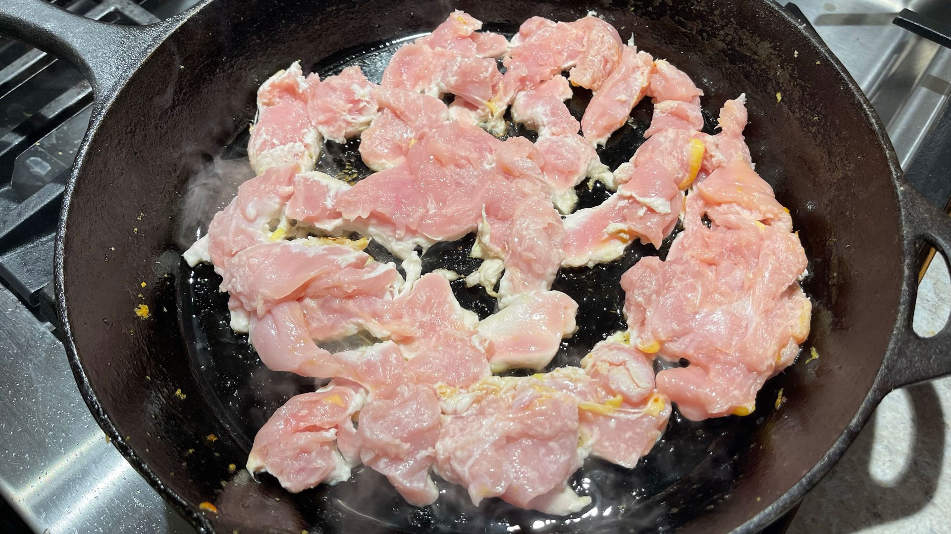 Pheasant in cast iron pan