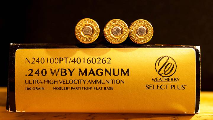 .240 Weatherby Magnum Nosler Partition Ammo Box