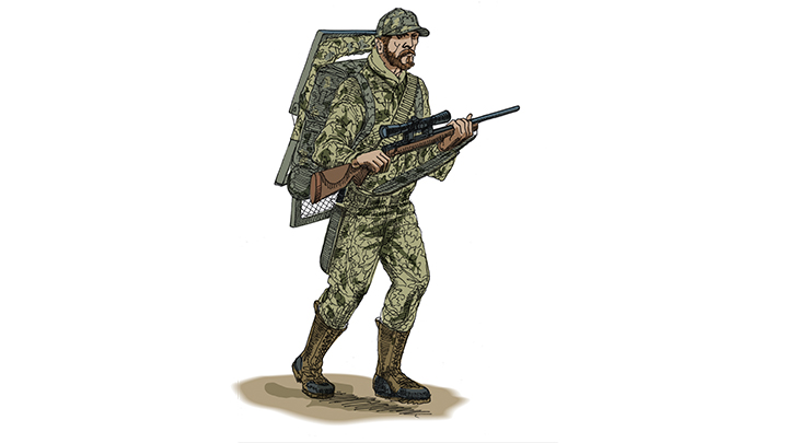 Hunter Carrying Rifle