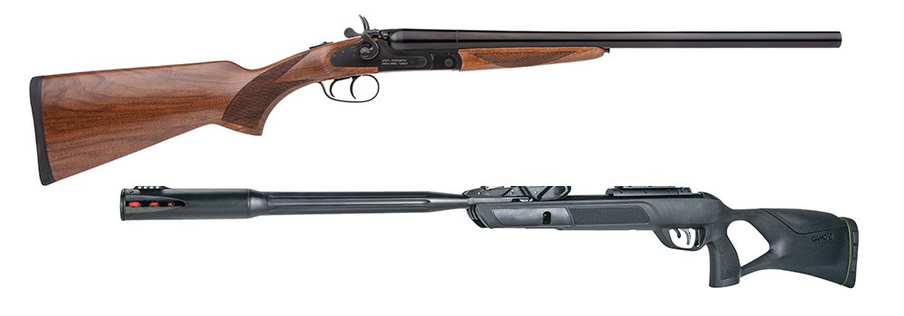 Rock Island Side by Side shotgun and Gamo Swam air rifle.