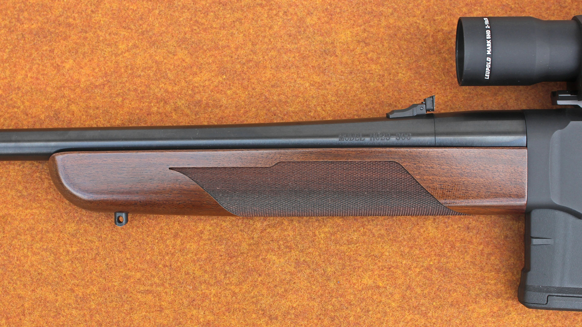The stocks feature fine line checkering for improved purchase.
