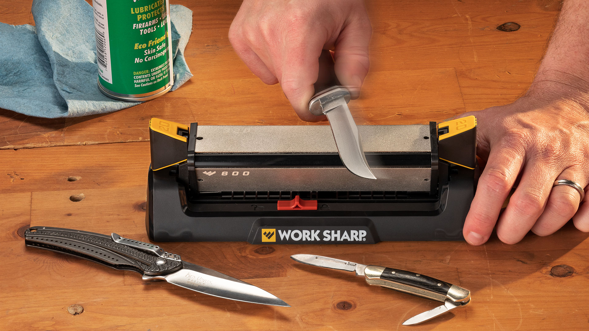 Sharpening a Small Knife on a Guided Sharpener