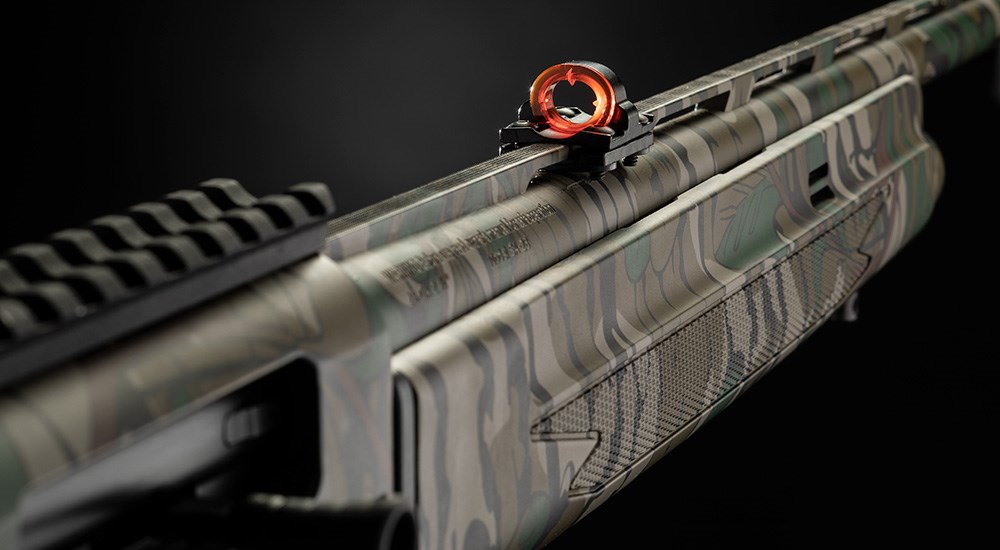 Mossberg International SA-28 Tactical Turkey shotgun ghost ring sight.