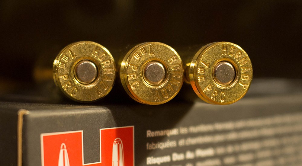 Hornady 7mm PRC ammunition cartridge head stamp.