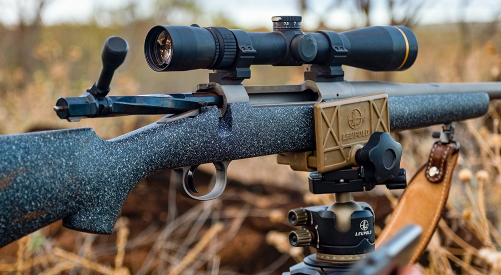 Nosler Model 21 bolt-action rifle with Leupold VX-3HD rifle scope.
