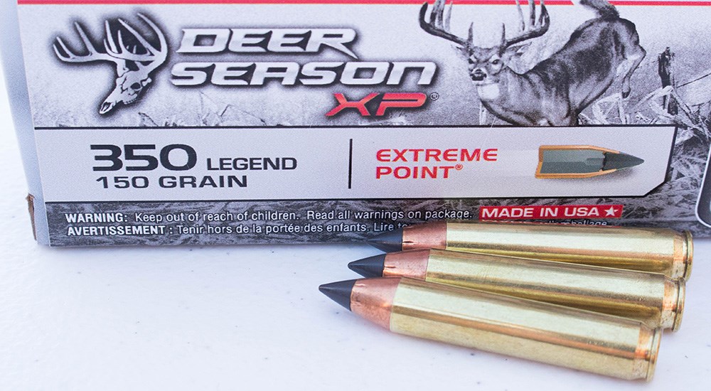 Winchester 350 Legend 150 grain Deer Season XP ammunition.