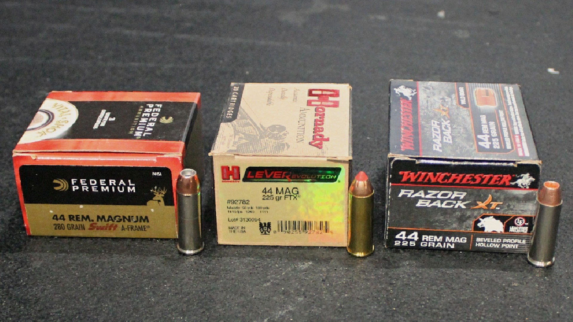 .44 Magnum ammo boxes
