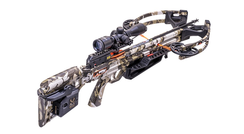 Wicked Ridge Invader M1 crossbow full length facing right.