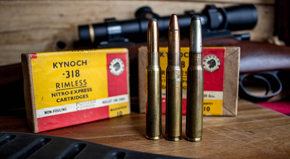Handloaded .318 Westley Richards ammunition.