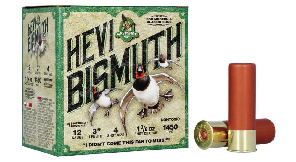 HEVI-Bismuth Waterfowl 12-gauge ammunition.