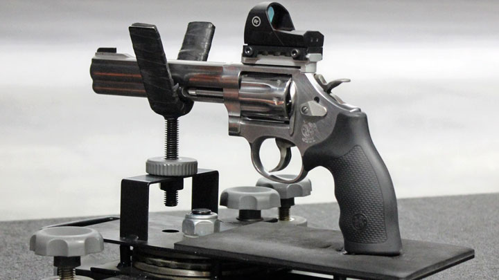 Model 648 on a pistol rest