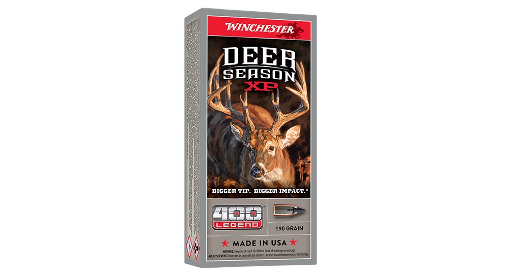 Winchester Deer Season XP 400 Legend ammunition box packaging.