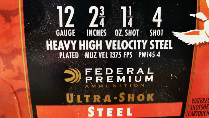 Federal Premium Ultra-Shot Steel 12-gauge 2 3/4 inch 1 1/4 ounces Number 4 Shot Ammo