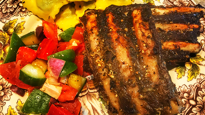 Greek Wild Boar Ribs with Vegetables