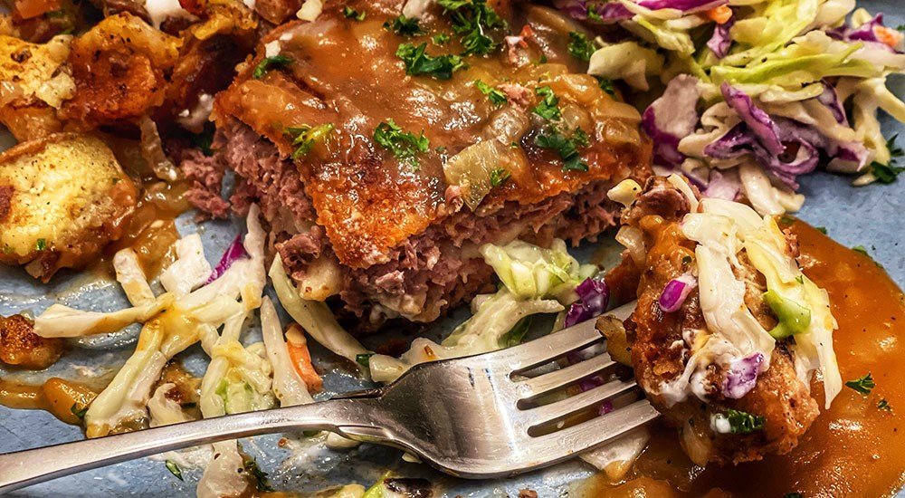 Venison Schnitzel Cordon Bleu on Plate