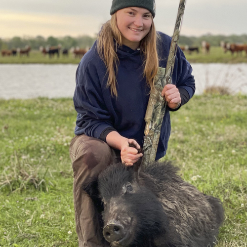Holly Hearn with Hog