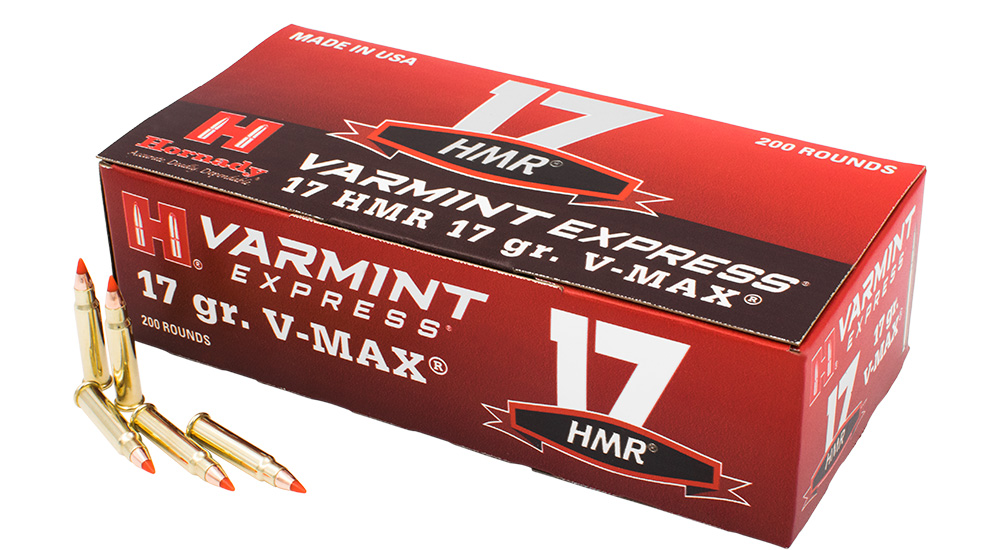 Hornady Varmint Express 17 grain .17 HMR ammunition.