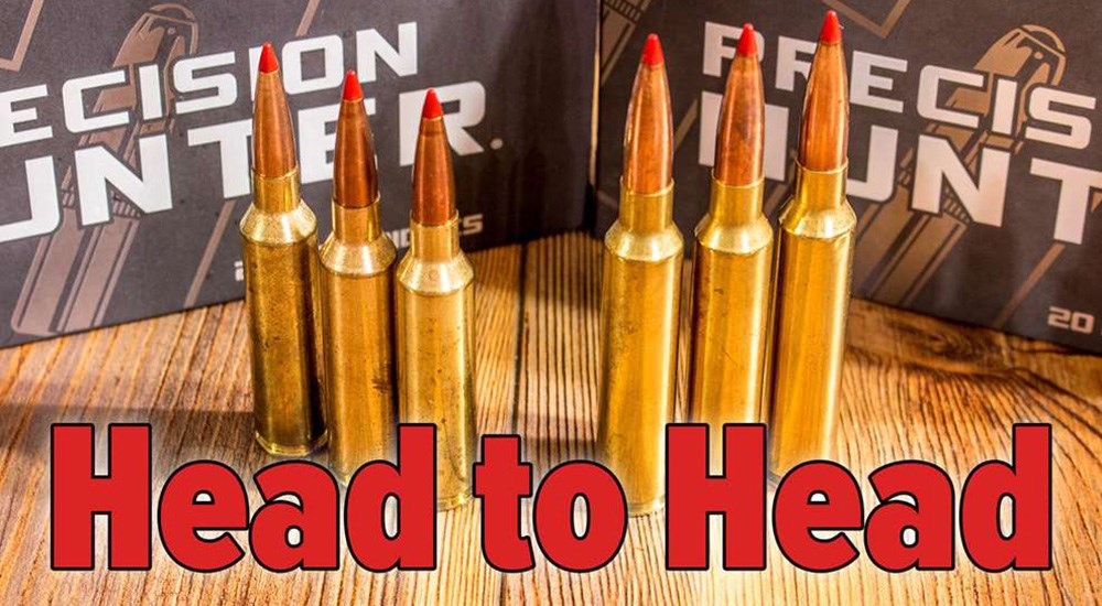 Hornady 7mm PRC and 300 PRC rifle cartridges side by side.