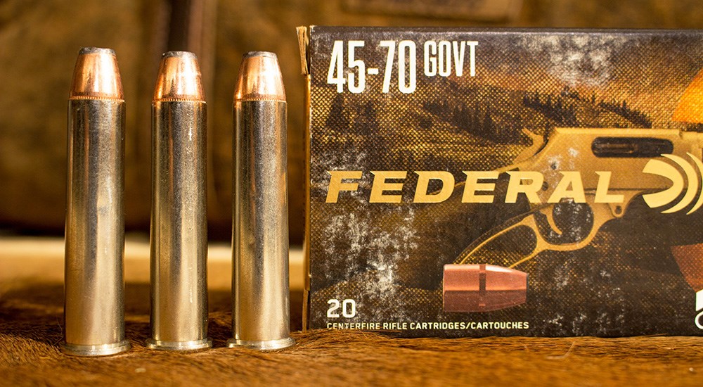 Federal Premium lever action 45-70 government ammunition.