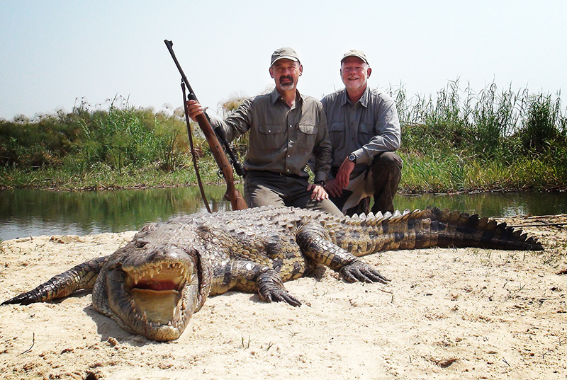 Ron Spomer and his crocodile