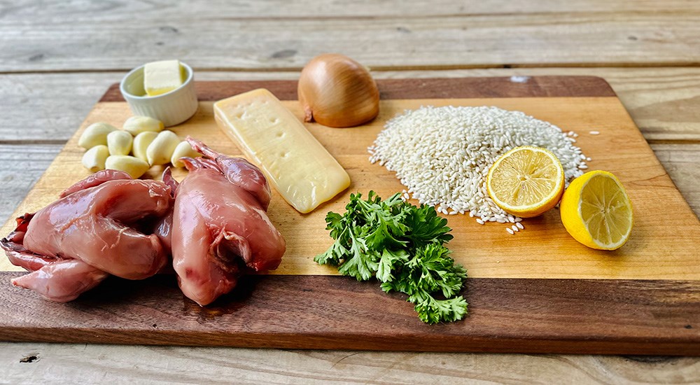 Upland Garlic Parmesan Risotto ingredients.