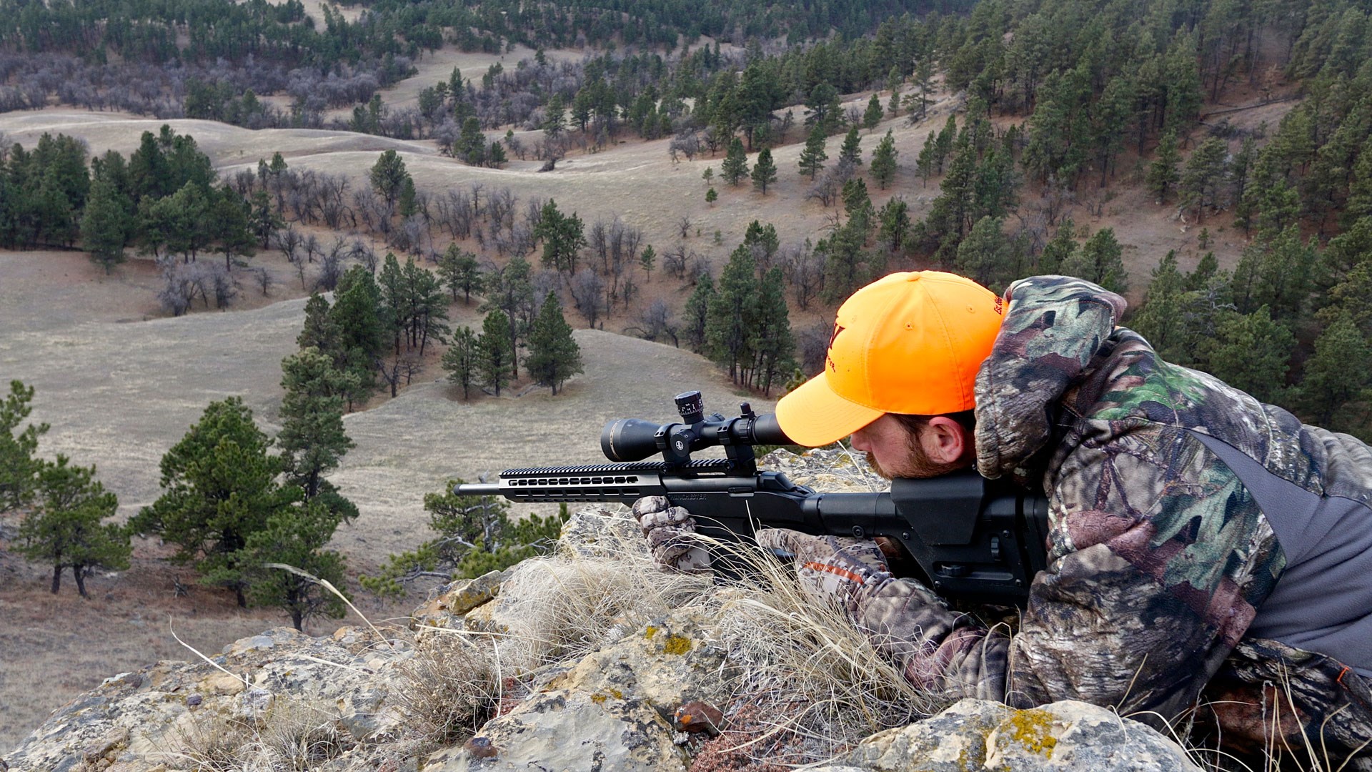 Hunter Shooting from elevated hillside