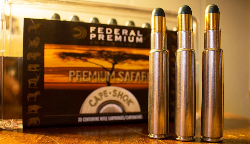 Federal Premium Cape Shok .416 Rigby ammunition.