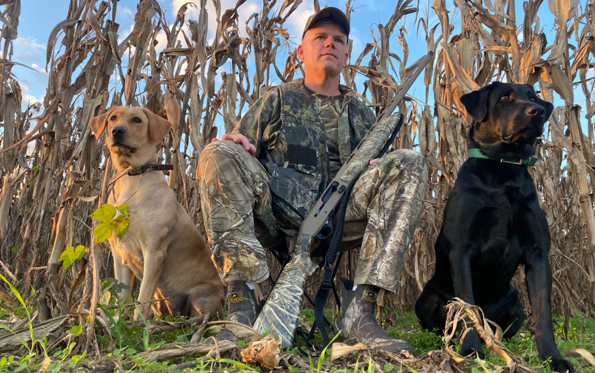 Hunter with dogs