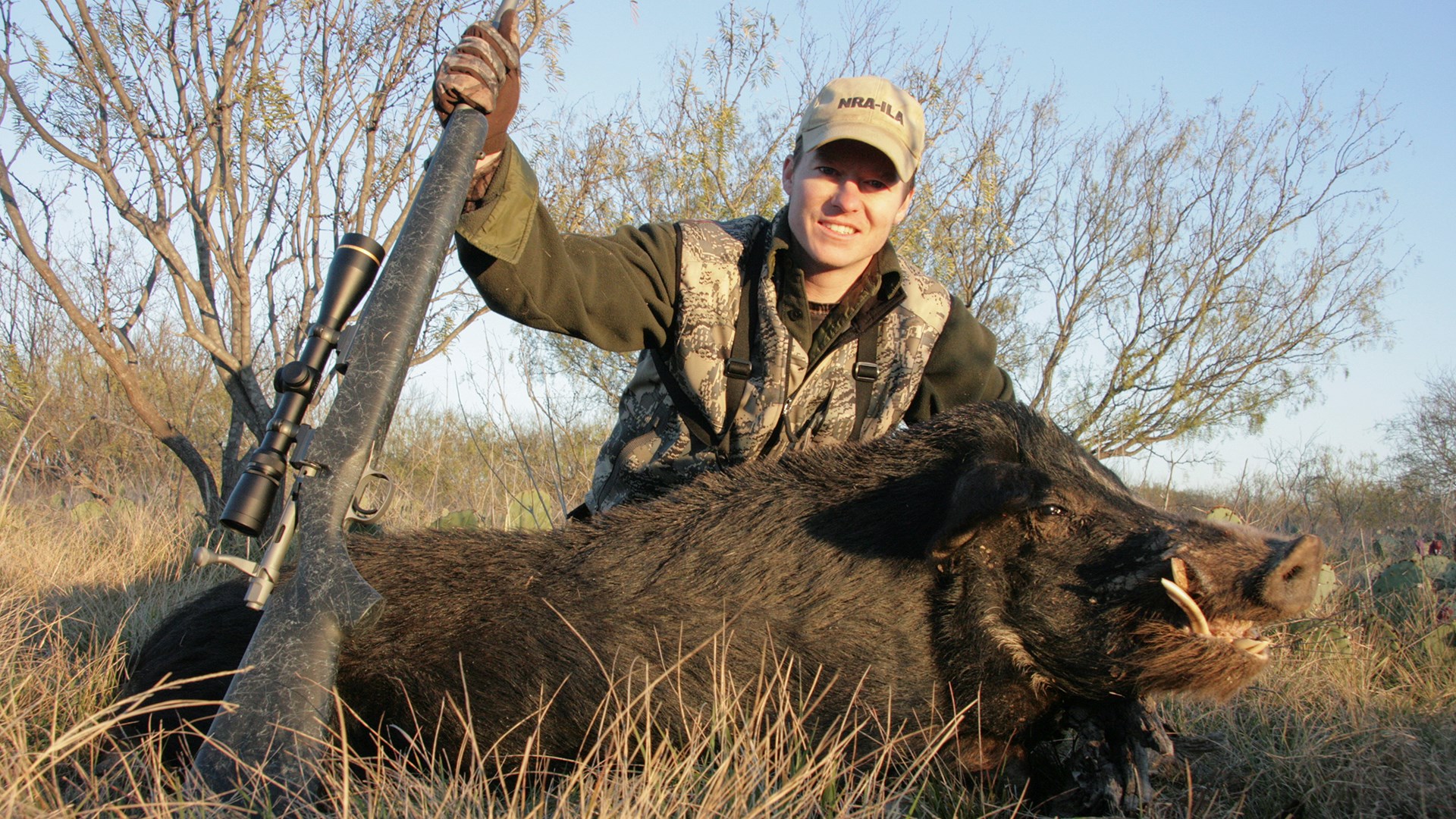 Author with hog