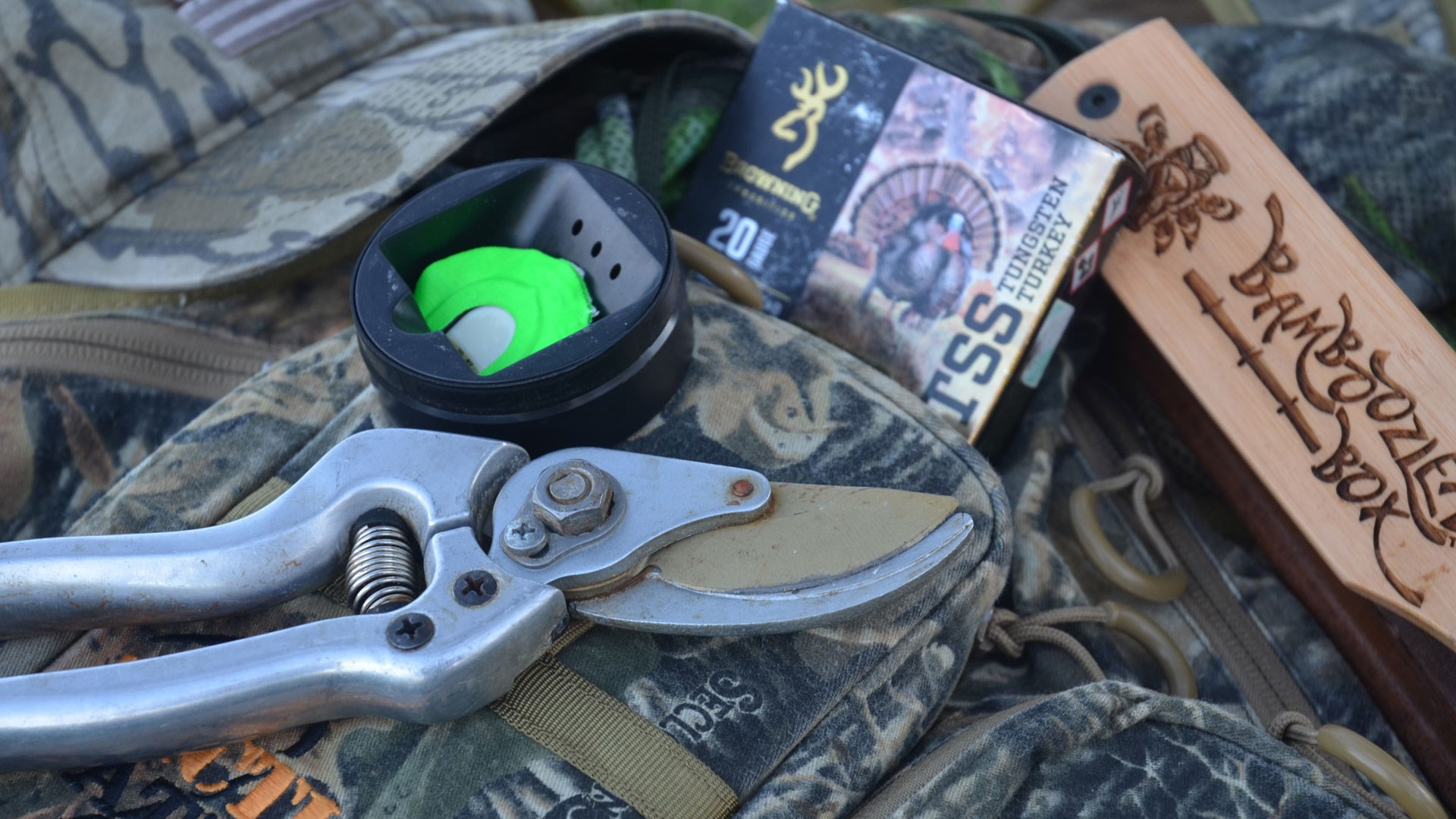 Pruning shears in a turkey vest