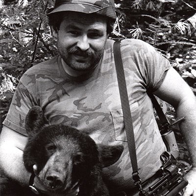 Hunter with First Black Bear in 1980s